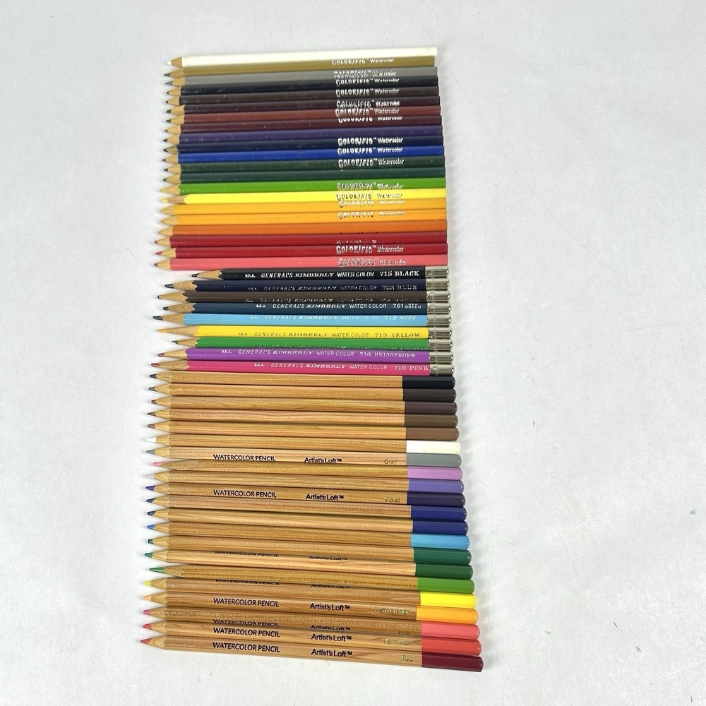 Lot 50 Used Vintage Watercolor Colored Pencil Artistloft Colorific General's